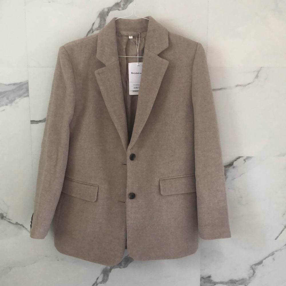 & Other Stories Wool Oversized Blazer - 6 - Beige NWT